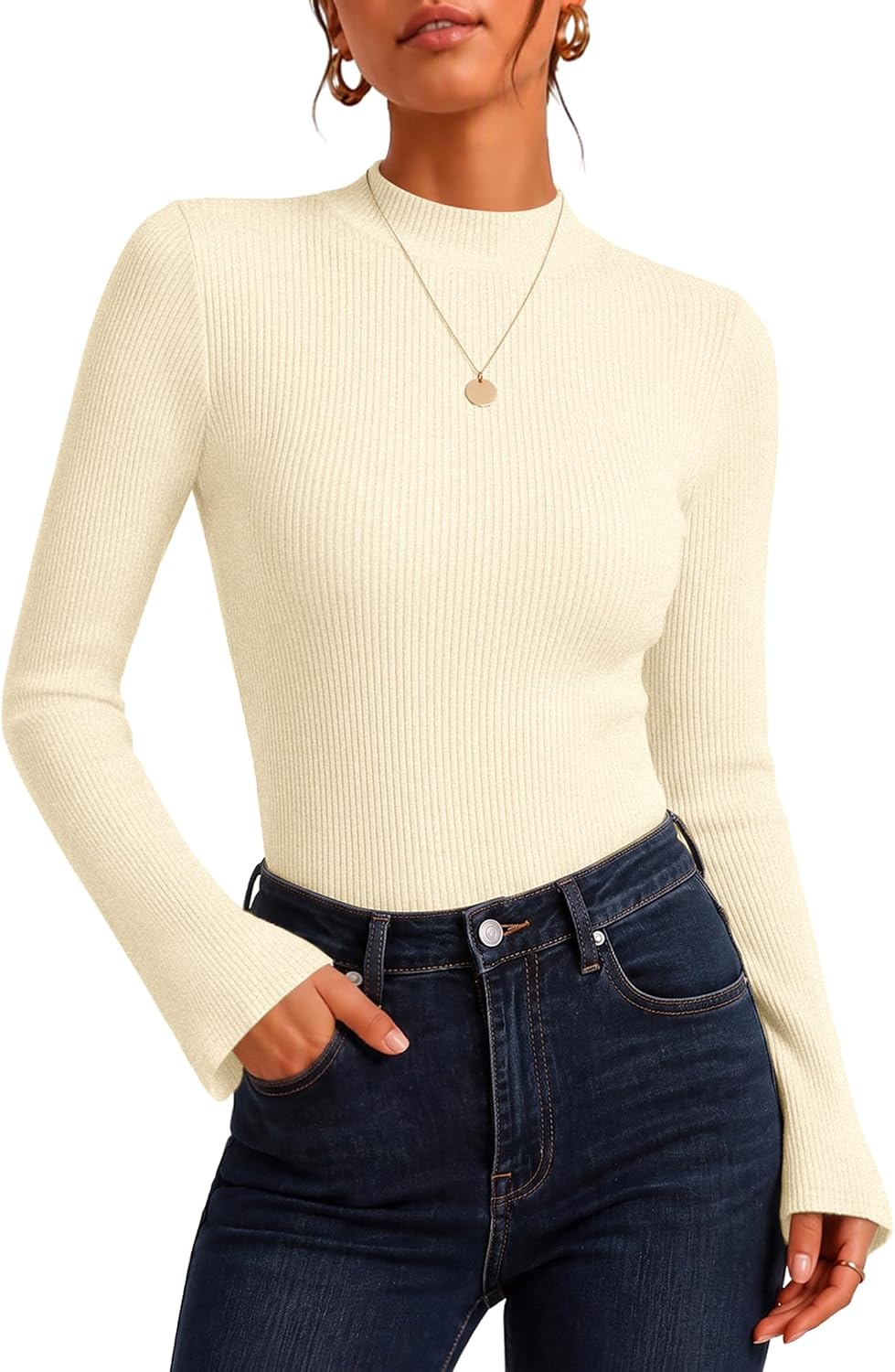 Ribbed Mock Neck Top