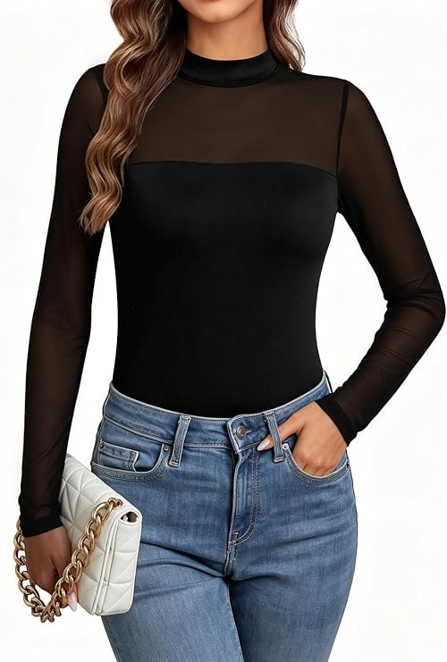 Mesh Long Sleeve Top