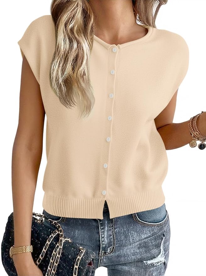 Cap Sleeve Sweater Cardigan