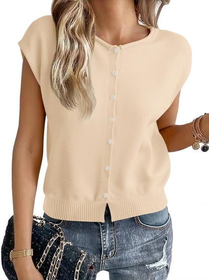 Cap Sleeve Sweater Cardigan