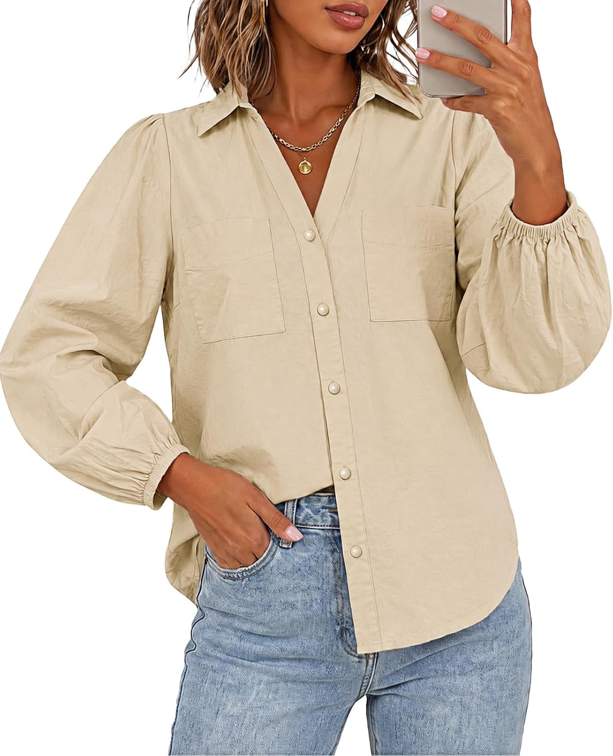Cotton Puff Sleeve Shirt