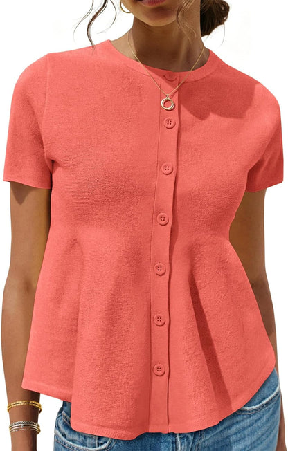 Peplum Knit Cardigan