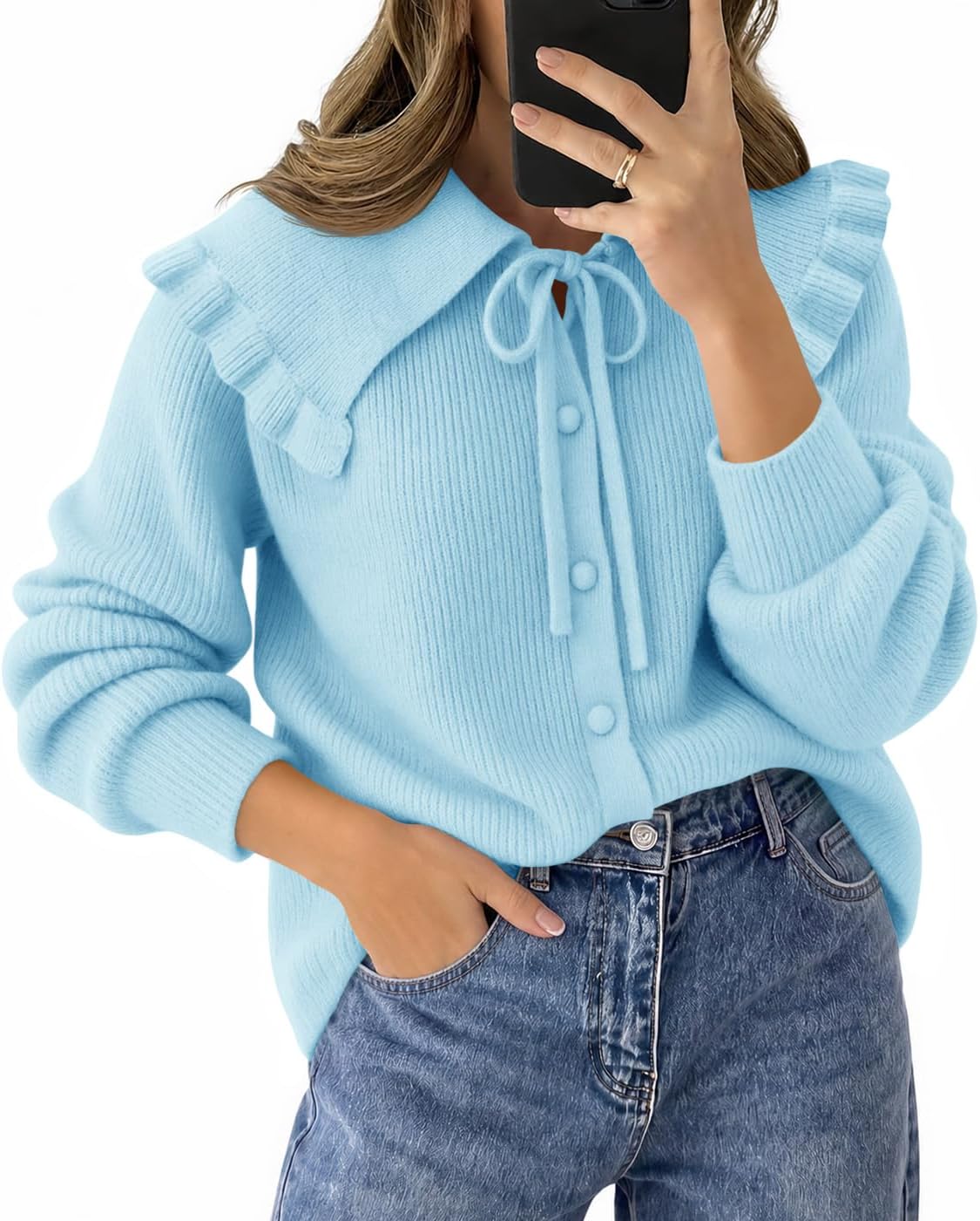 Oversized Ruffle Cardigan