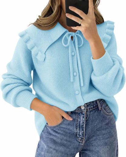 Oversized Ruffle Cardigan