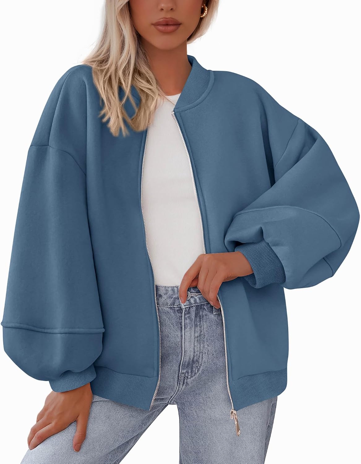 Oversized Zip Bomber Sweatshirt
