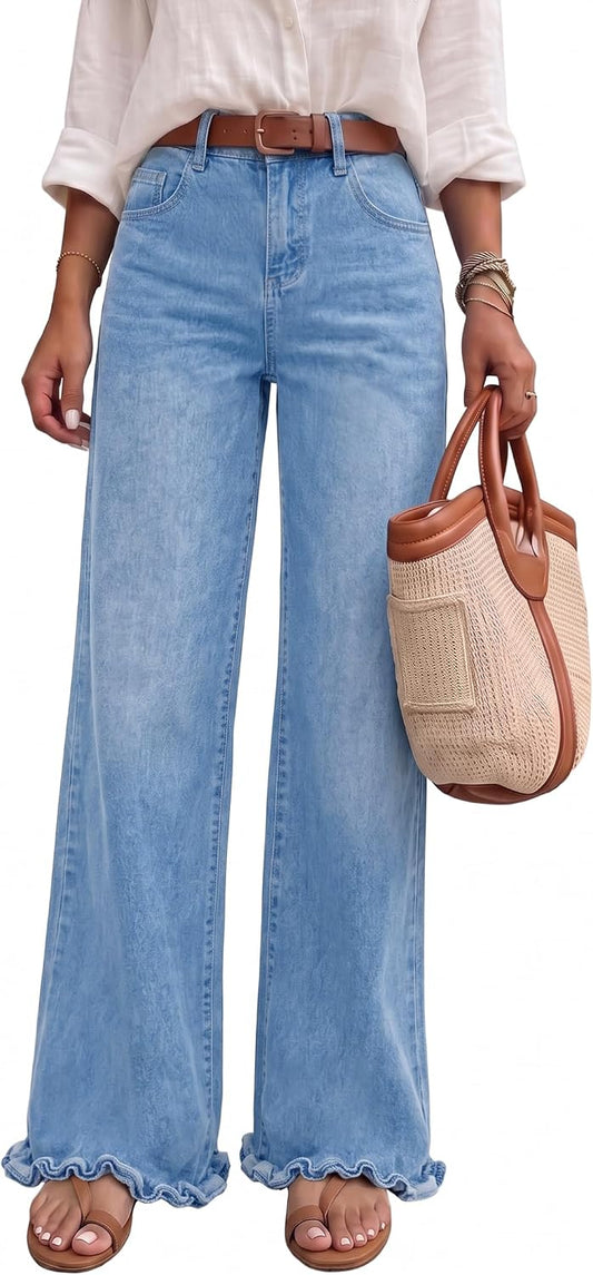High Waist Ruffle Jeans