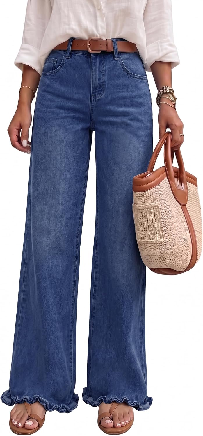 High Waist Ruffle Jeans