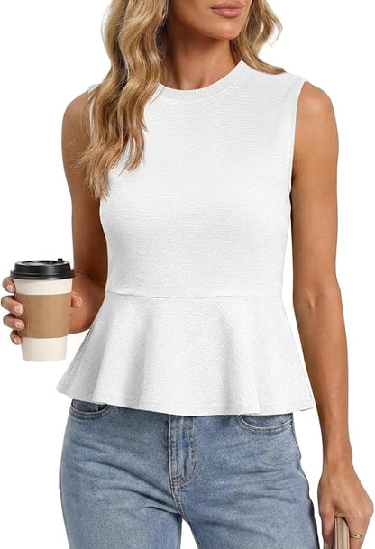 Sleeveless Ribbed Blouse
