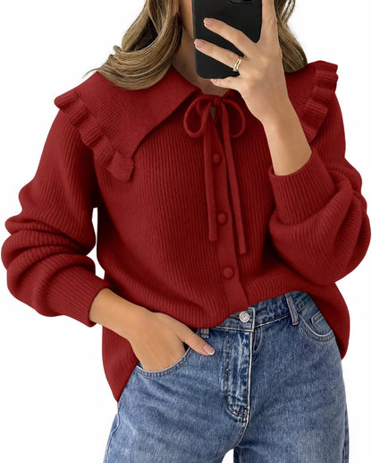 Oversized Ruffle Cardigan