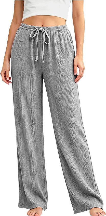 Crinkle Wide Leg Trousers