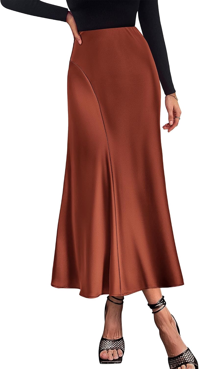 Satin A-Line Maxi Skirt