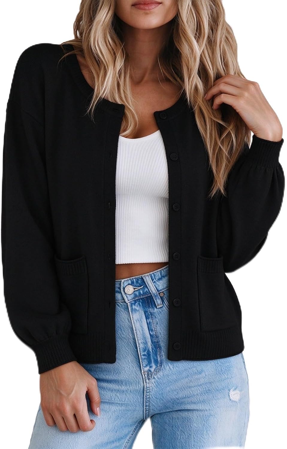 Puff Long Sleeve Cardigan