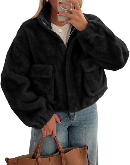 Cropped Faux Fur Jacket