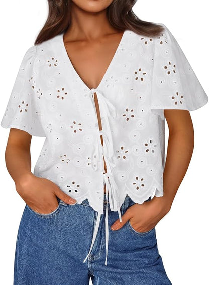 Cotton Short Sleeve Cardigan