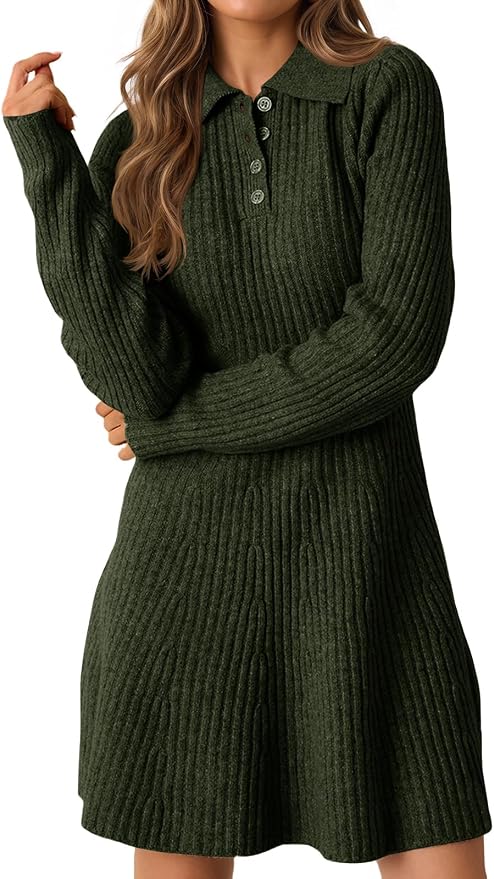 Ribbed Knit Sweater Dress