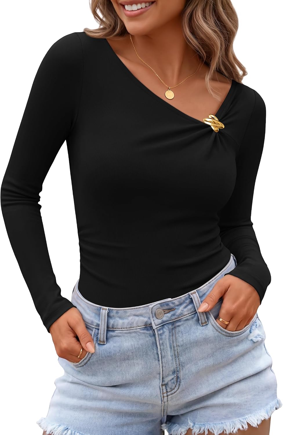 Asymmetrical Ruched Top