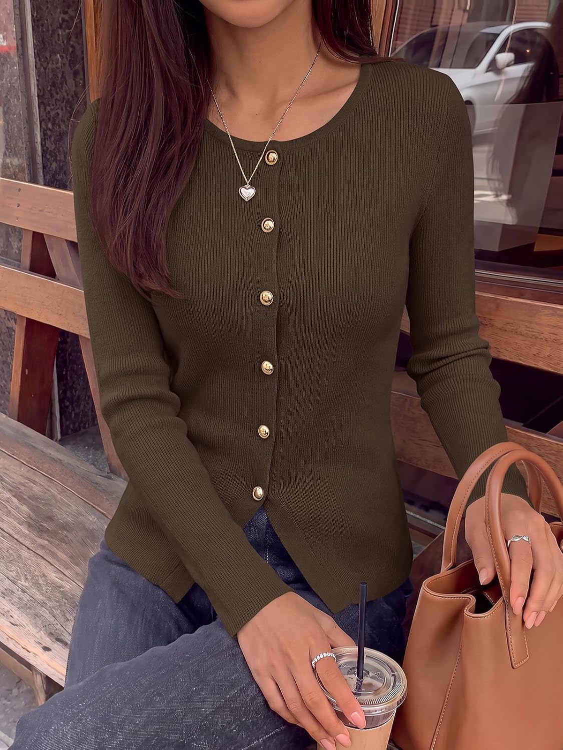 Slim Fit Ribbed Cardigan