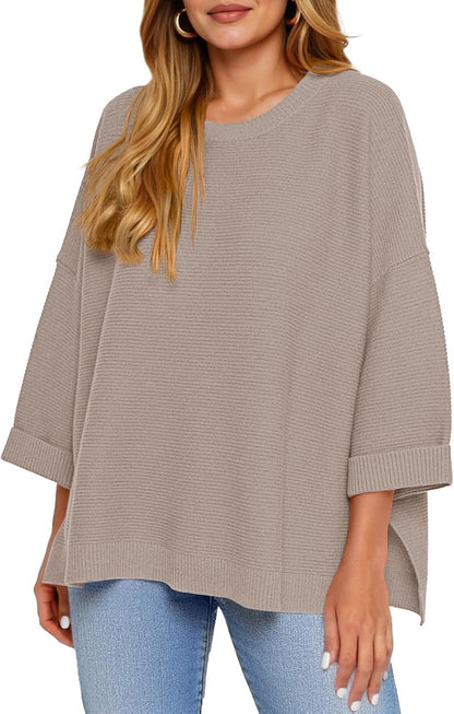 Oversized Ribbed Tunic Sweater