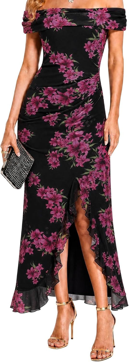 Floral Off-Shoulder Maxi Dress