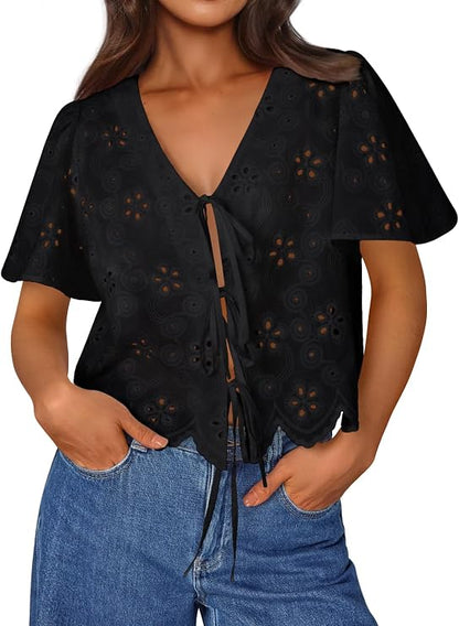Cotton Short Sleeve Cardigan