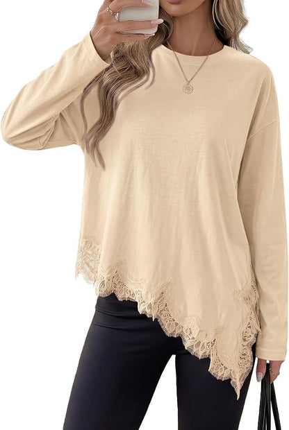 Asymmetrical Lace T-Shirt