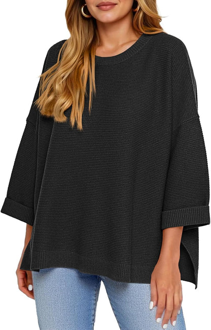 Oversized Ribbed Tunic Sweater