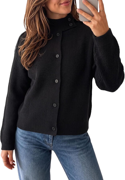EXLURA Funnel Neck Cardigan