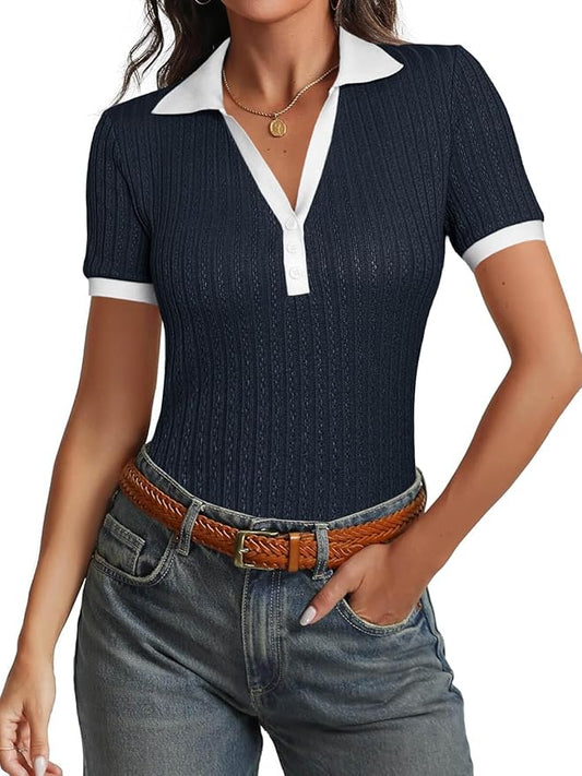 V Neck Polo Shirt