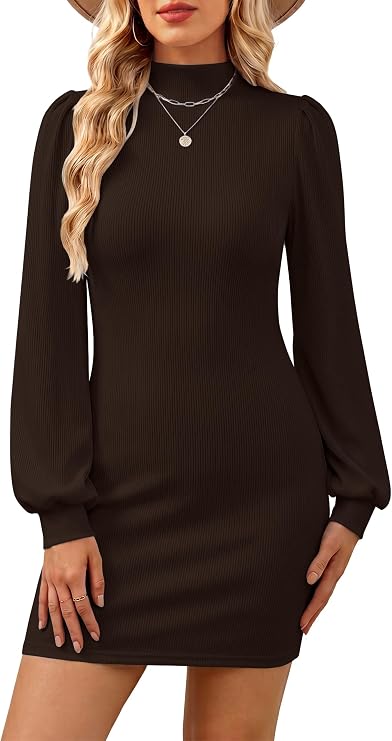 ANRABESS Puff Sweater Dress
