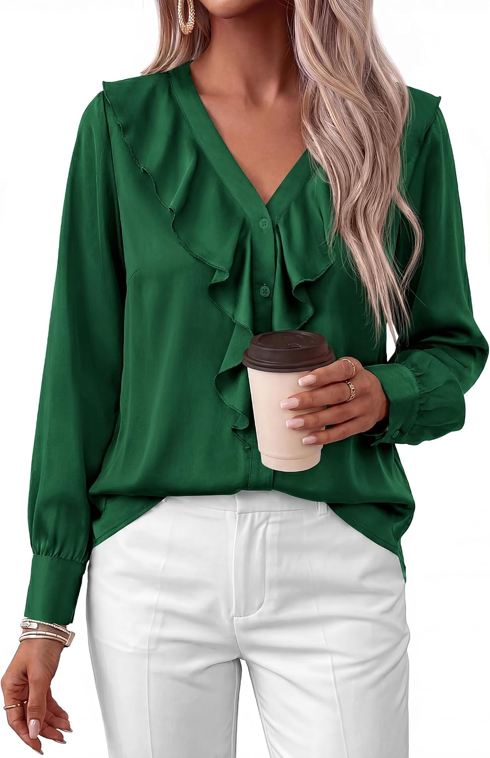 Satin Ruffle Shirt