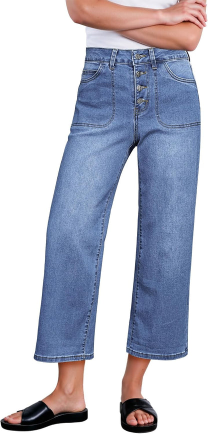 Wide Leg Cropped Jeans