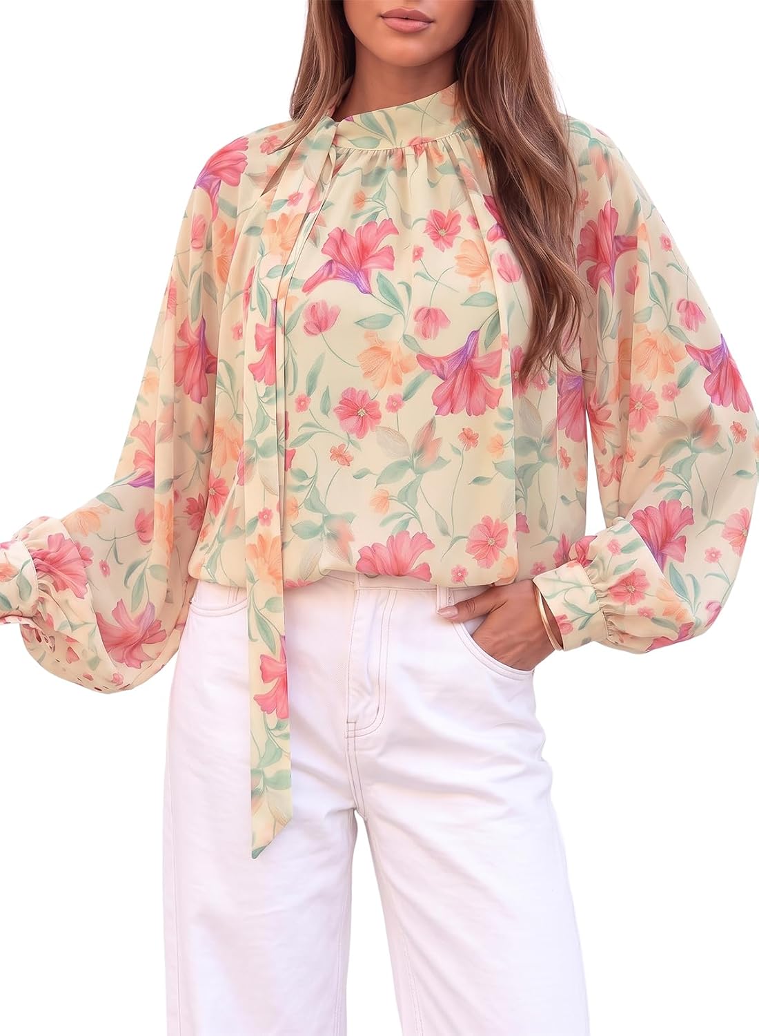 Pleated Chiffon Blouse