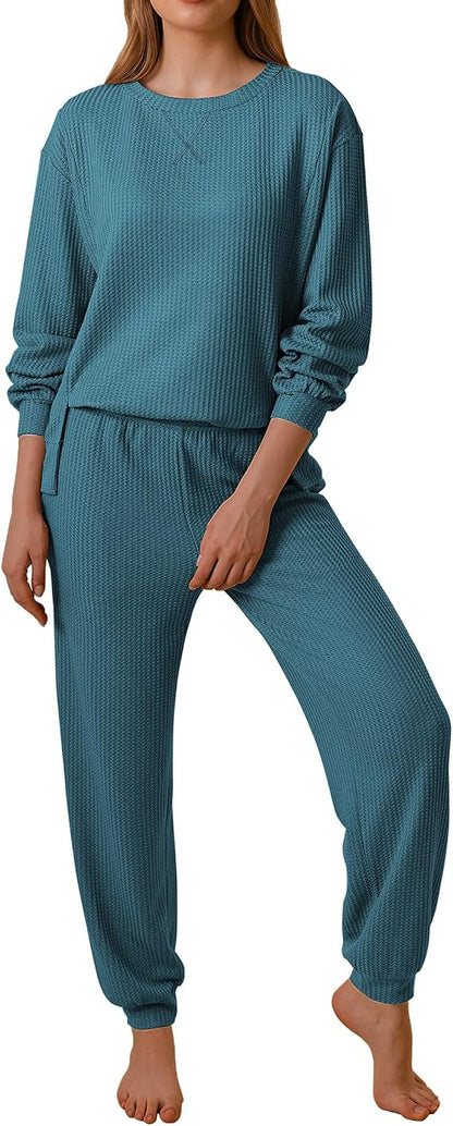 Waffle Knit Lounge Set