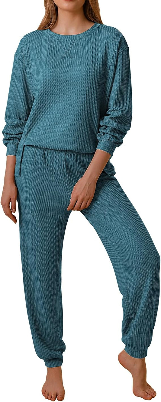 Waffle Knit Lounge Set
