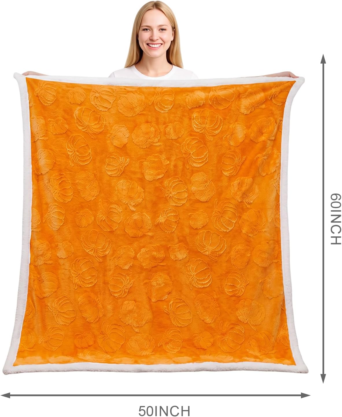 Orange Pumpkin Throw Blanket