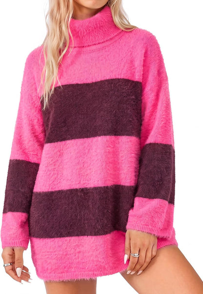 Oversized Striped Sweater Dress