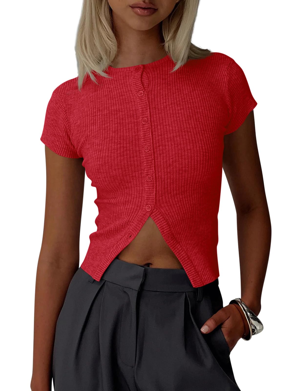 Ribbed Cropped Cardigan