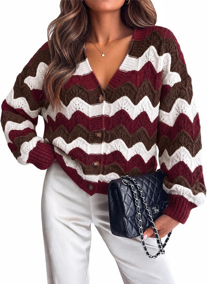 Oversized Striped Cardigan
