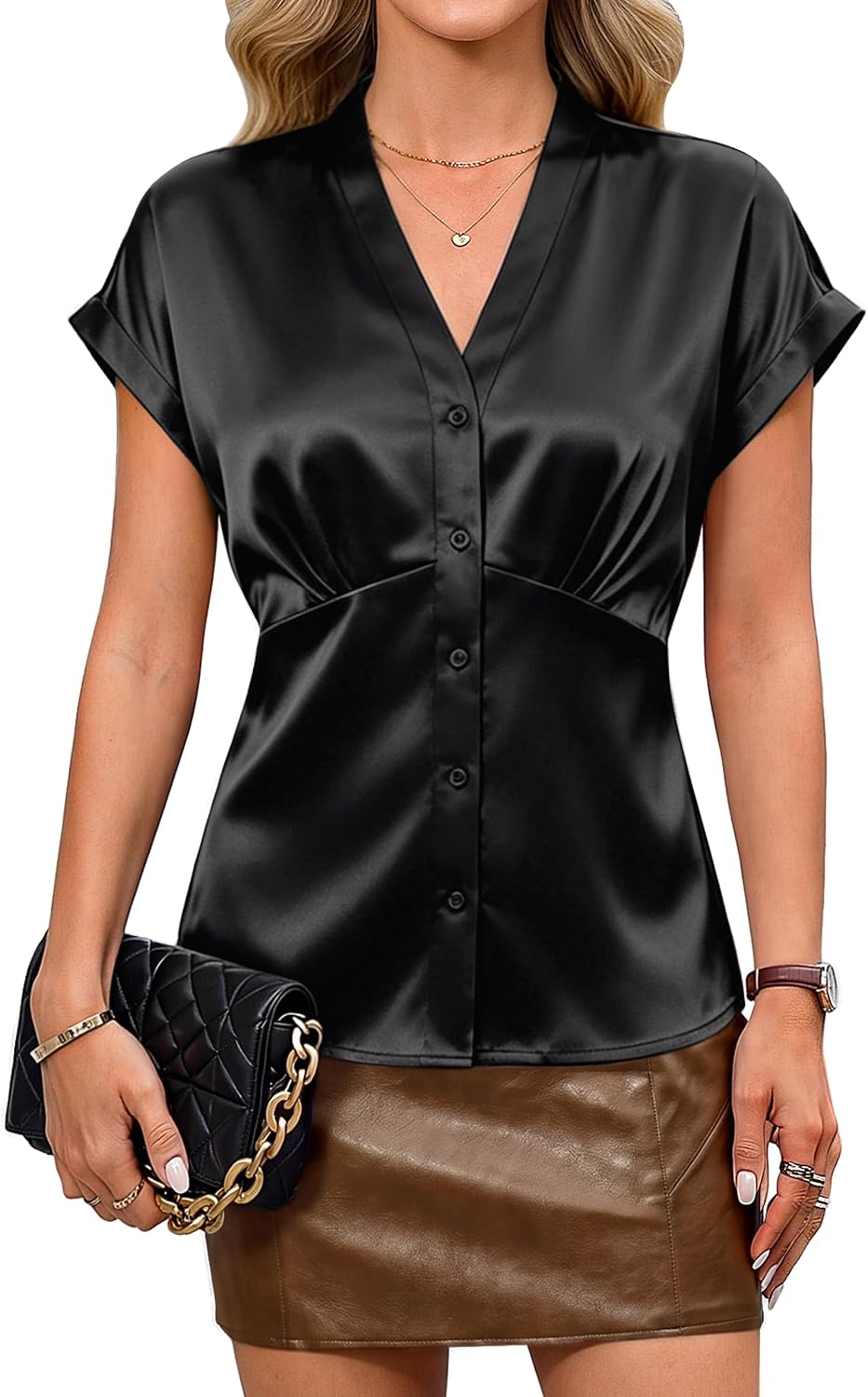 Satin Tie-Back Blouse