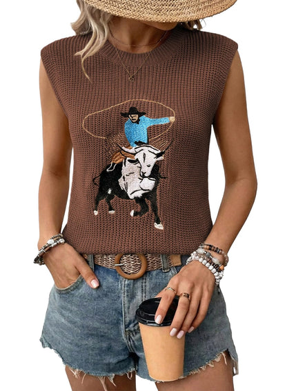 Printed Sweater Vest