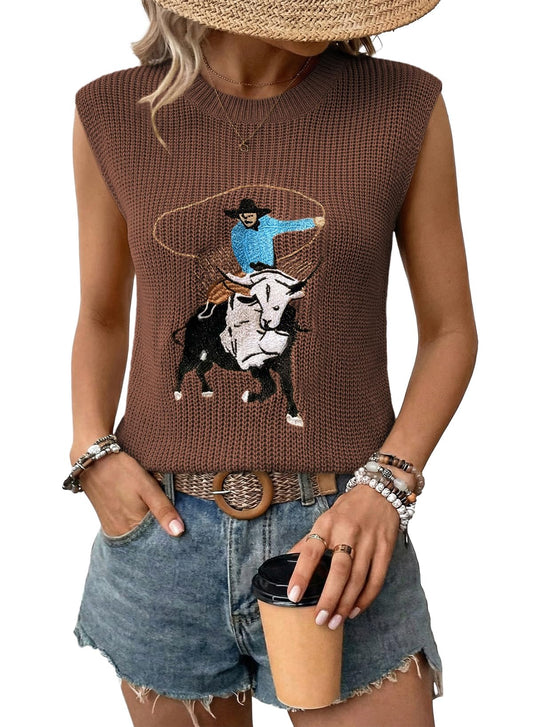 Printed Sweater Vest