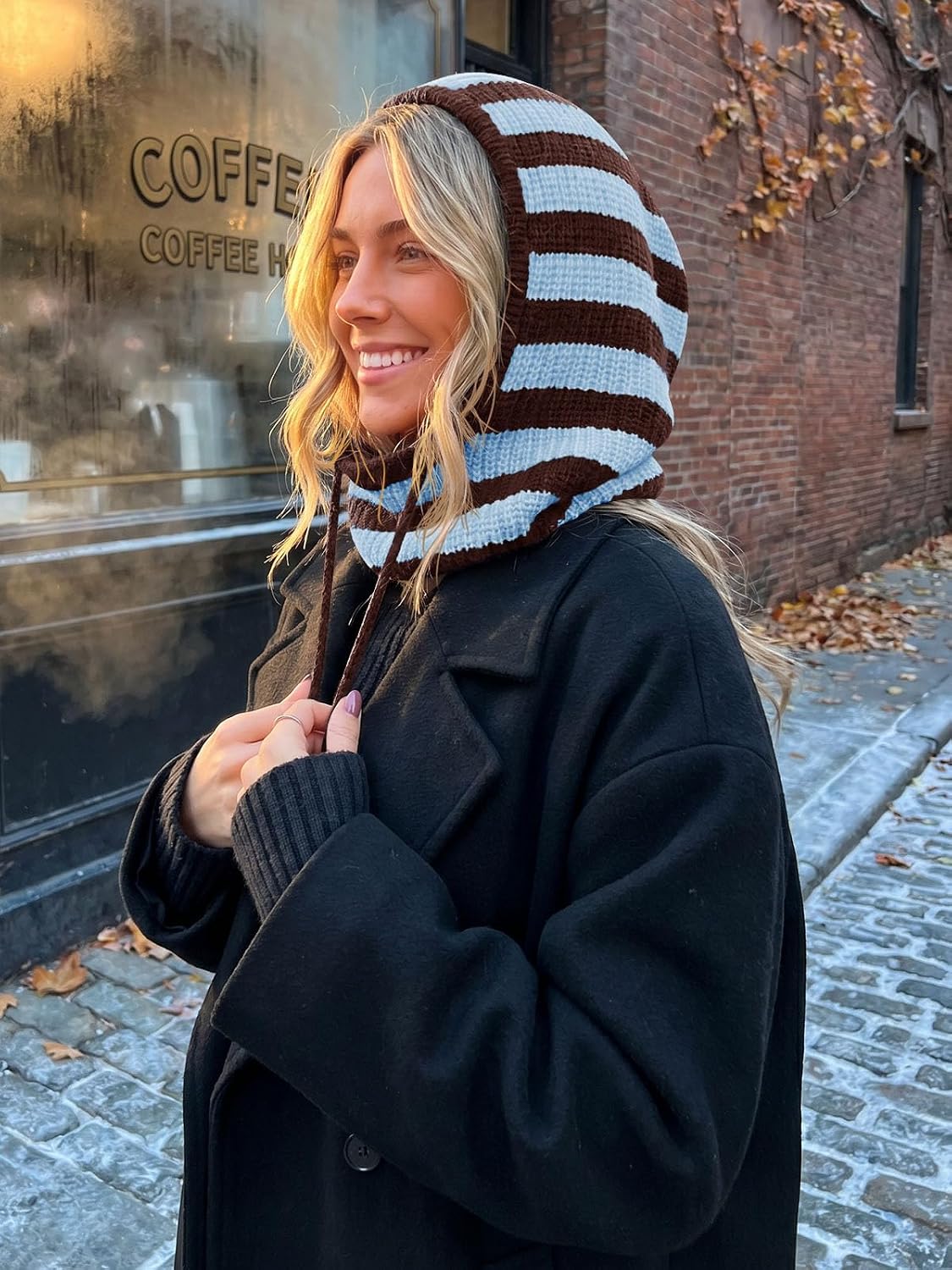 Striped Balaclava Beanie