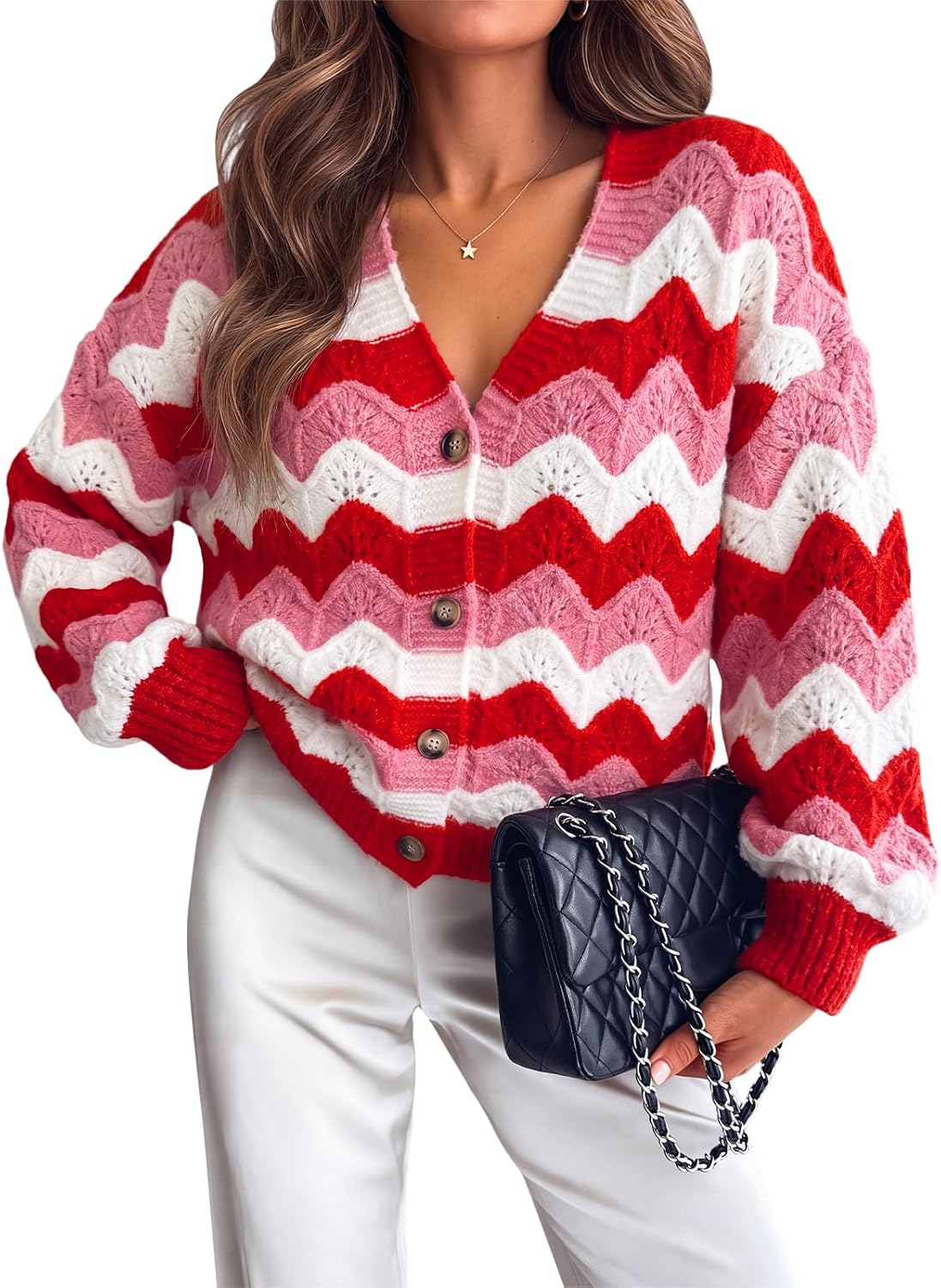 Oversized Striped Cardigan