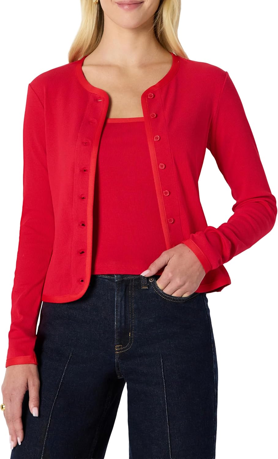 Ribbed Cardigan Cami Set