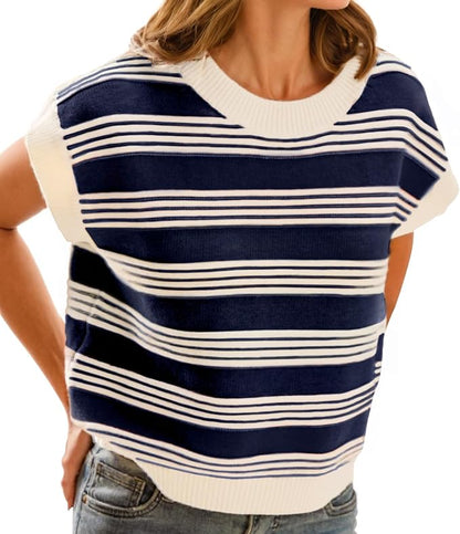 Striped Color Block Vest