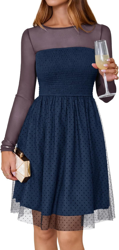 Sheer Mesh Mini Dress