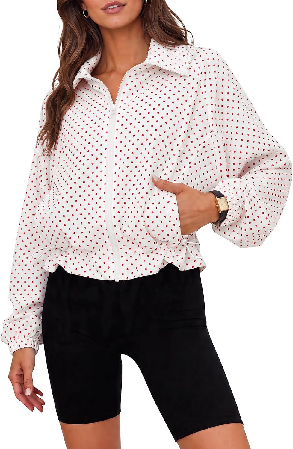 Polka Dot Crop Jacket