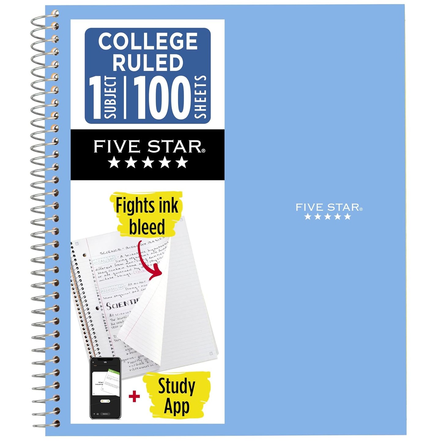 Five Star Spiral Notebook Study App
