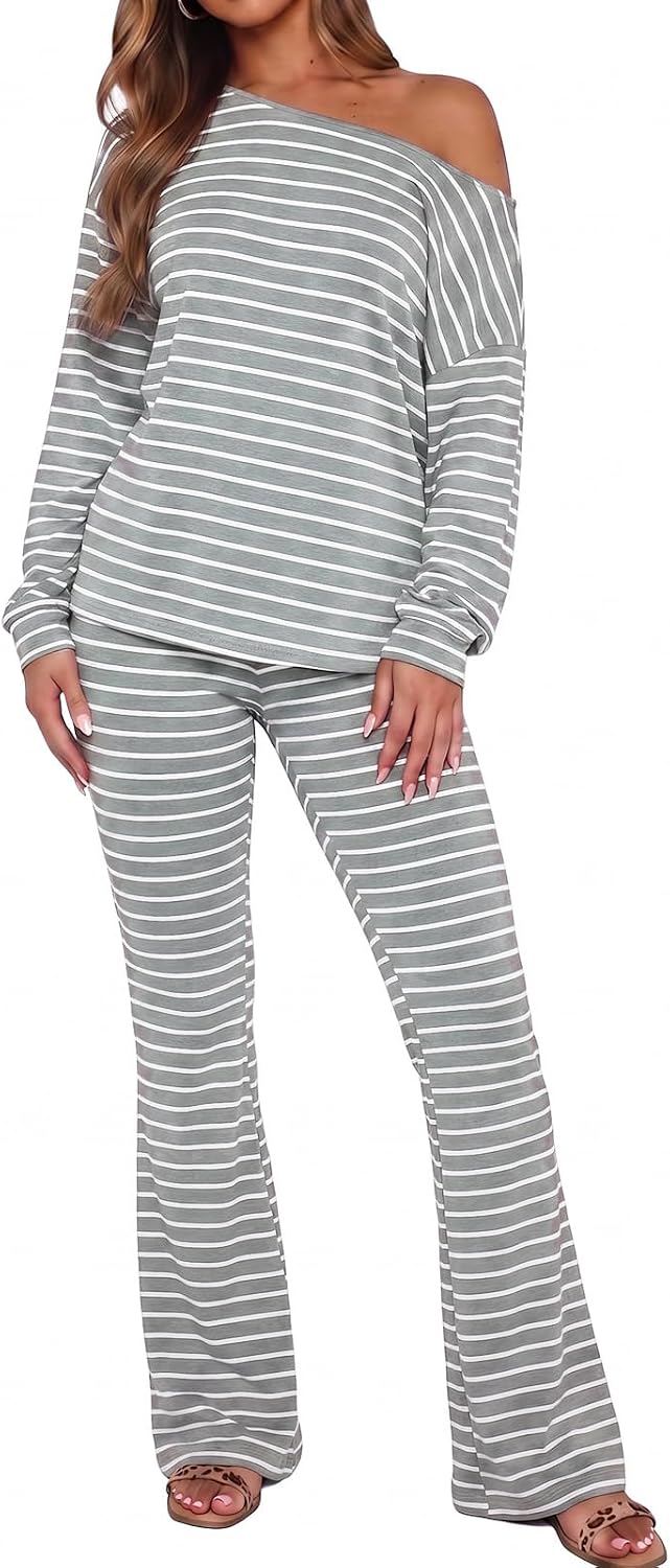 Striped Off-Shoulder Outfit