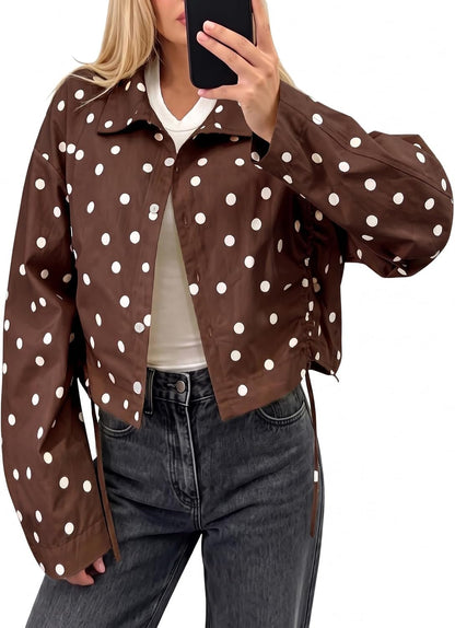 Polka Dot Crop Jacket